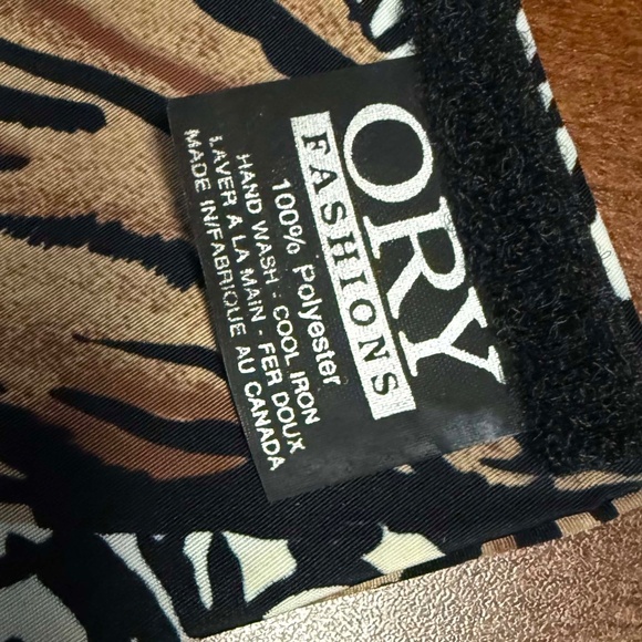 EARRINGS & SCARF CLIP & NECK SCARF, FOR PIERCED EARS TIGER PATTERN BROWN/BLACK, - Picture 3 of 5